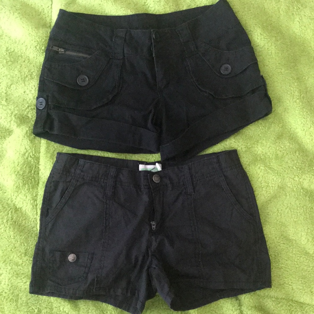 2 pair black shorts